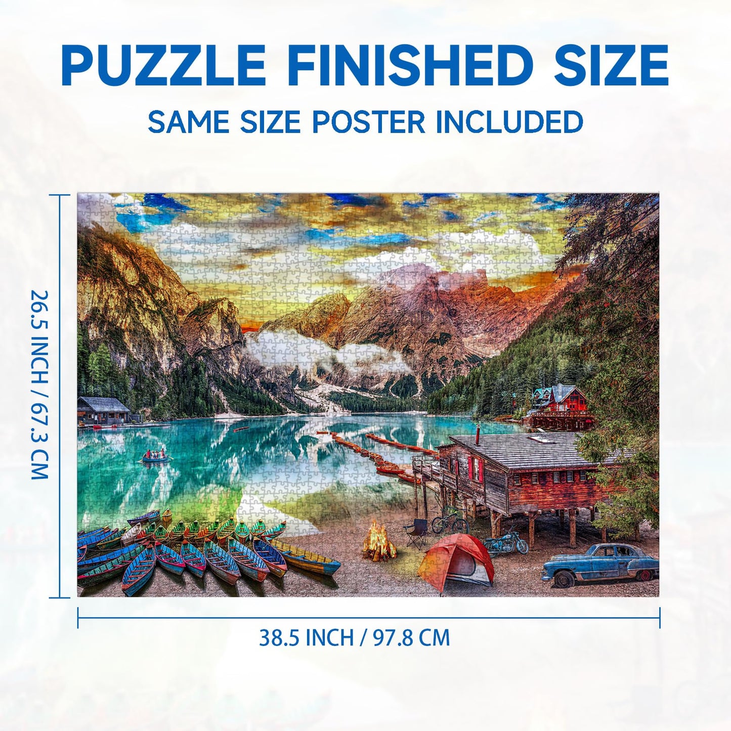 Nattork Lakeside View Jigsaw Puzzles 2000 Pieces for Adults