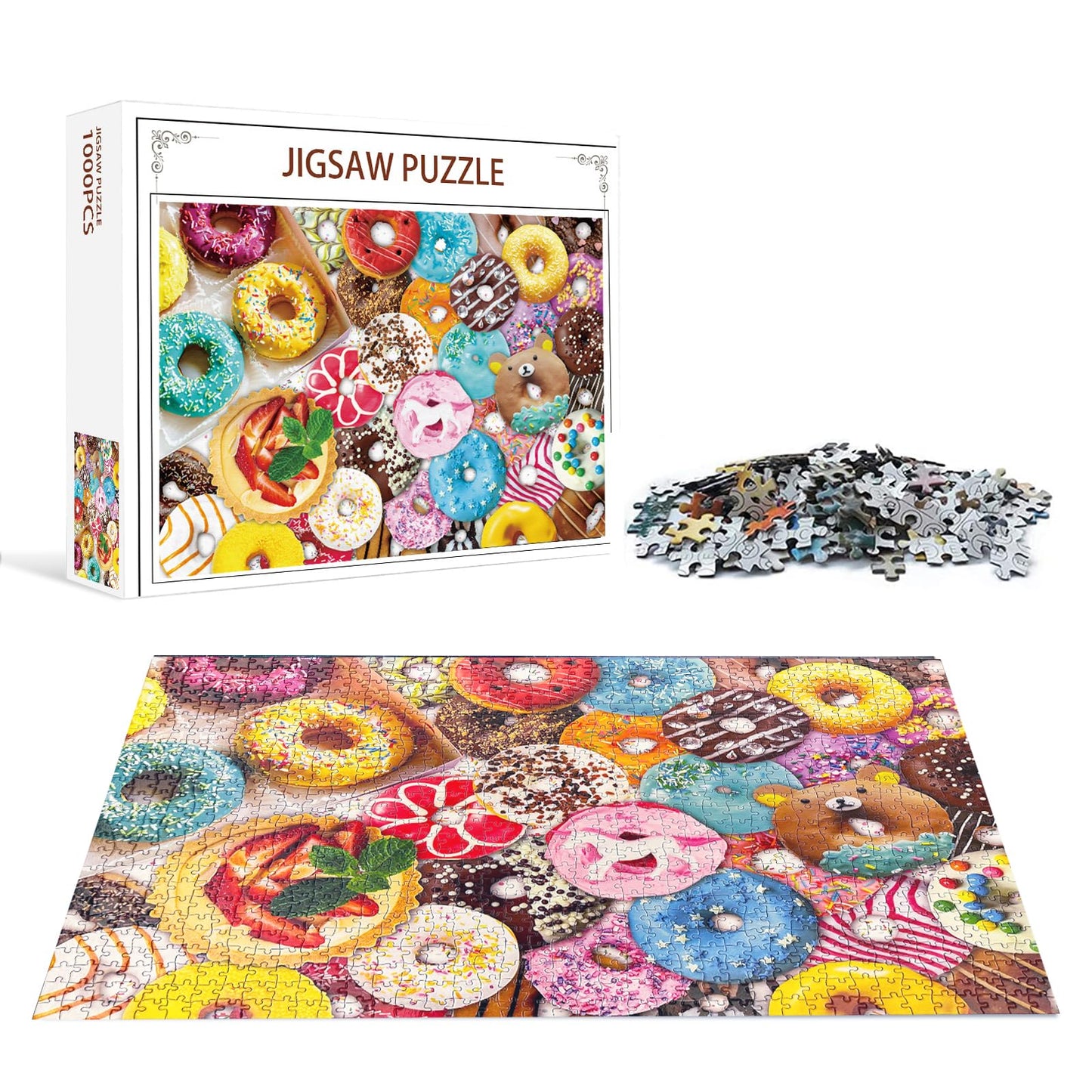 Nattork Donuts Jigsaw Puzzles 1000 Pieces for Adults